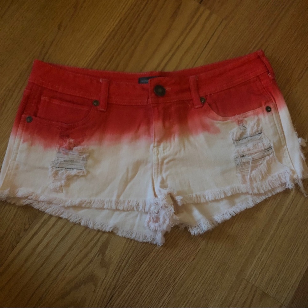 Kendall and Kylie Red Faded Shorts